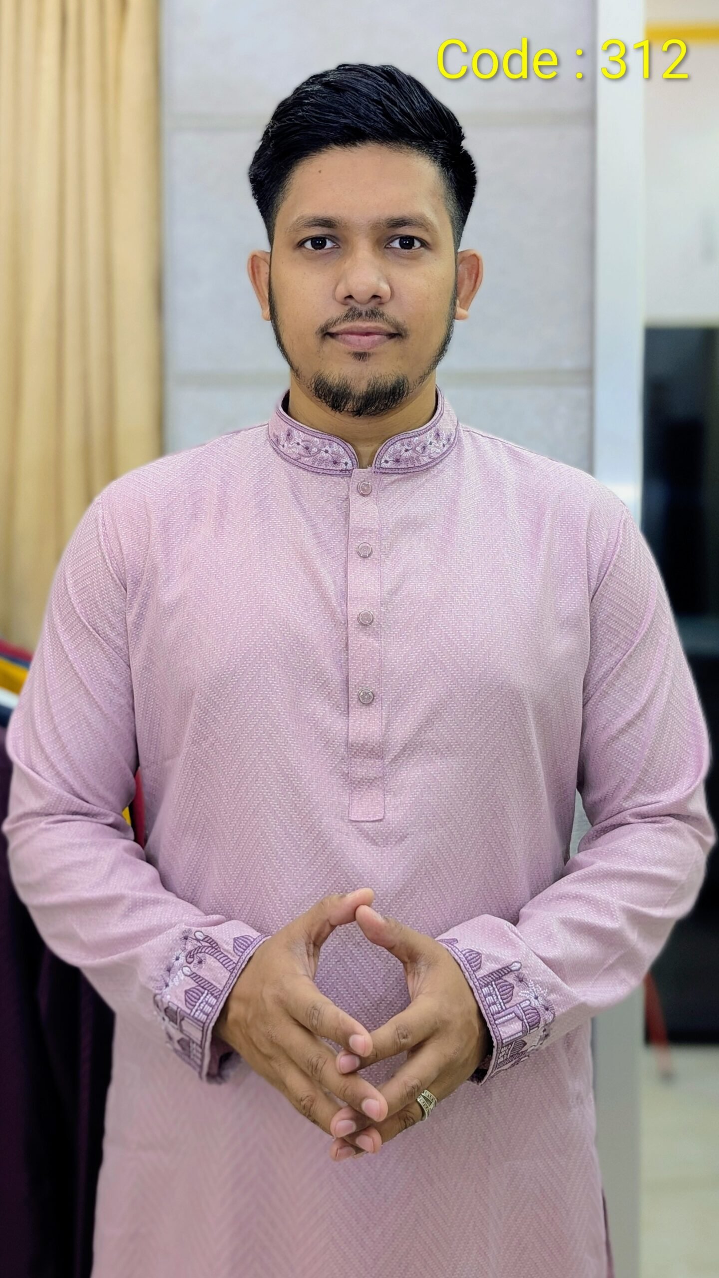 AS- Code :- 312 Premium Indian cotton ( Light Onion )
